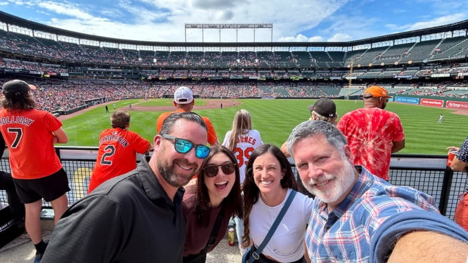 The team out at an Orioles game