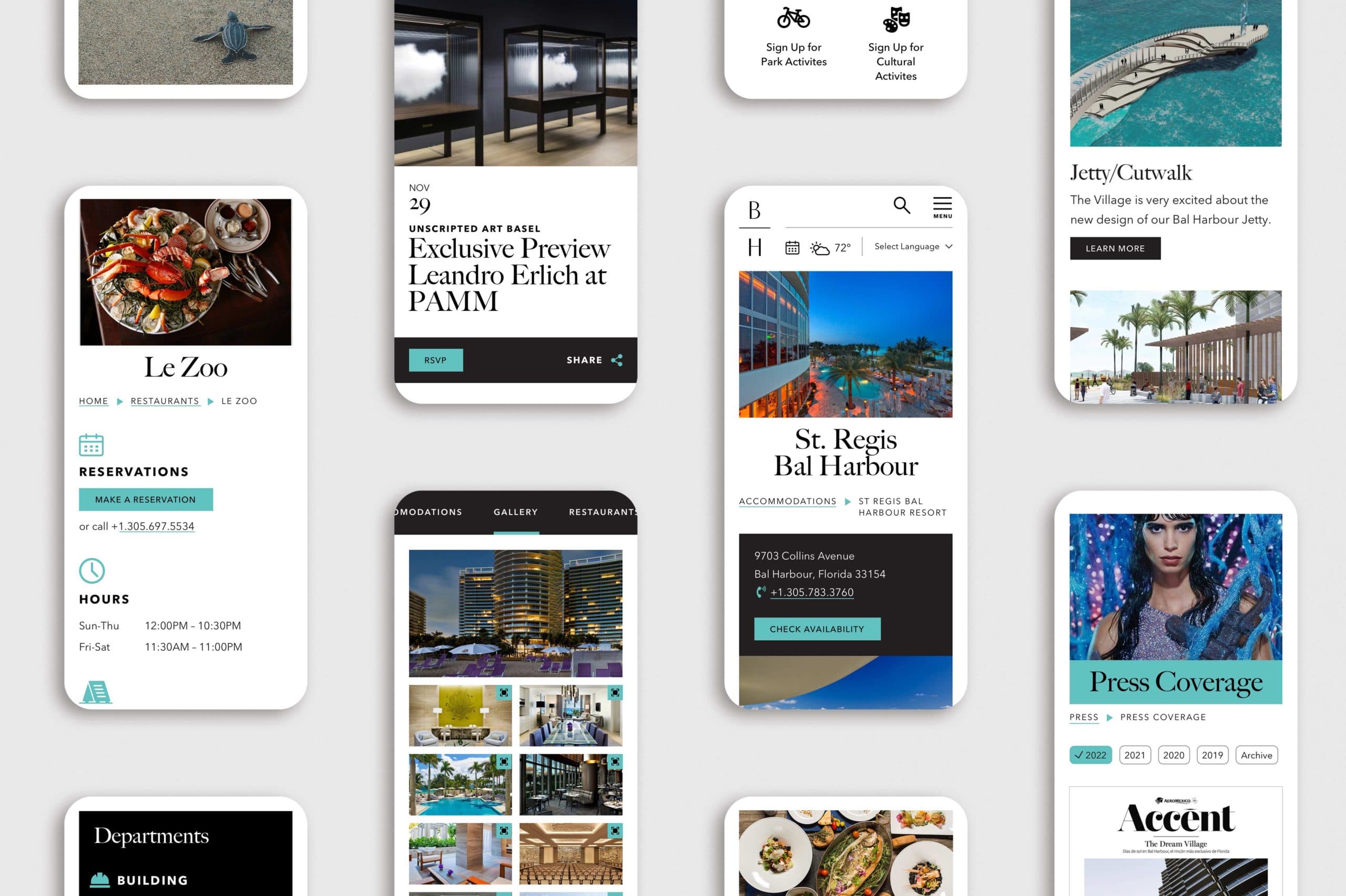 Mobile screens for Bal Harbour