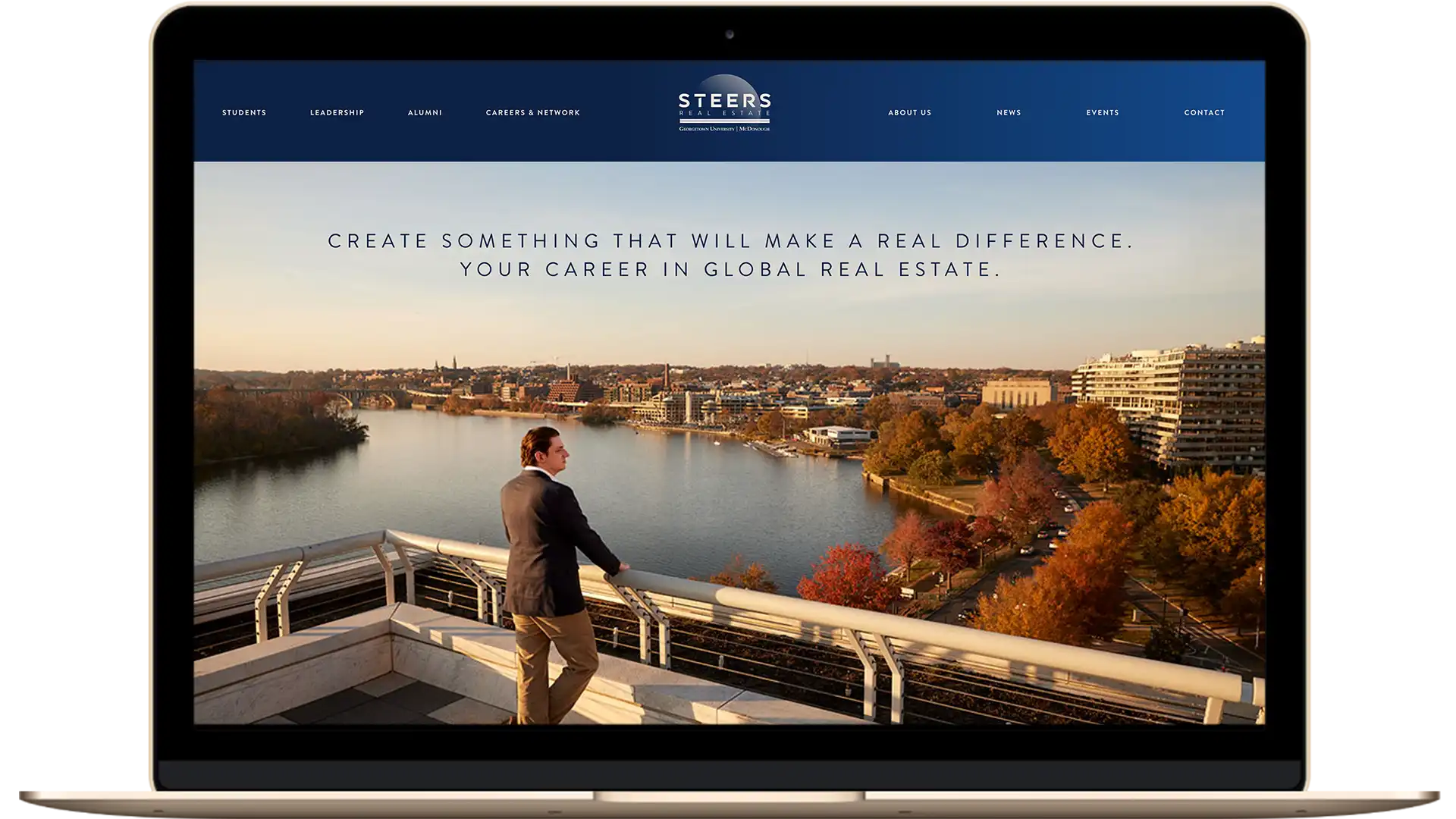 Steers Center Website on Laptop