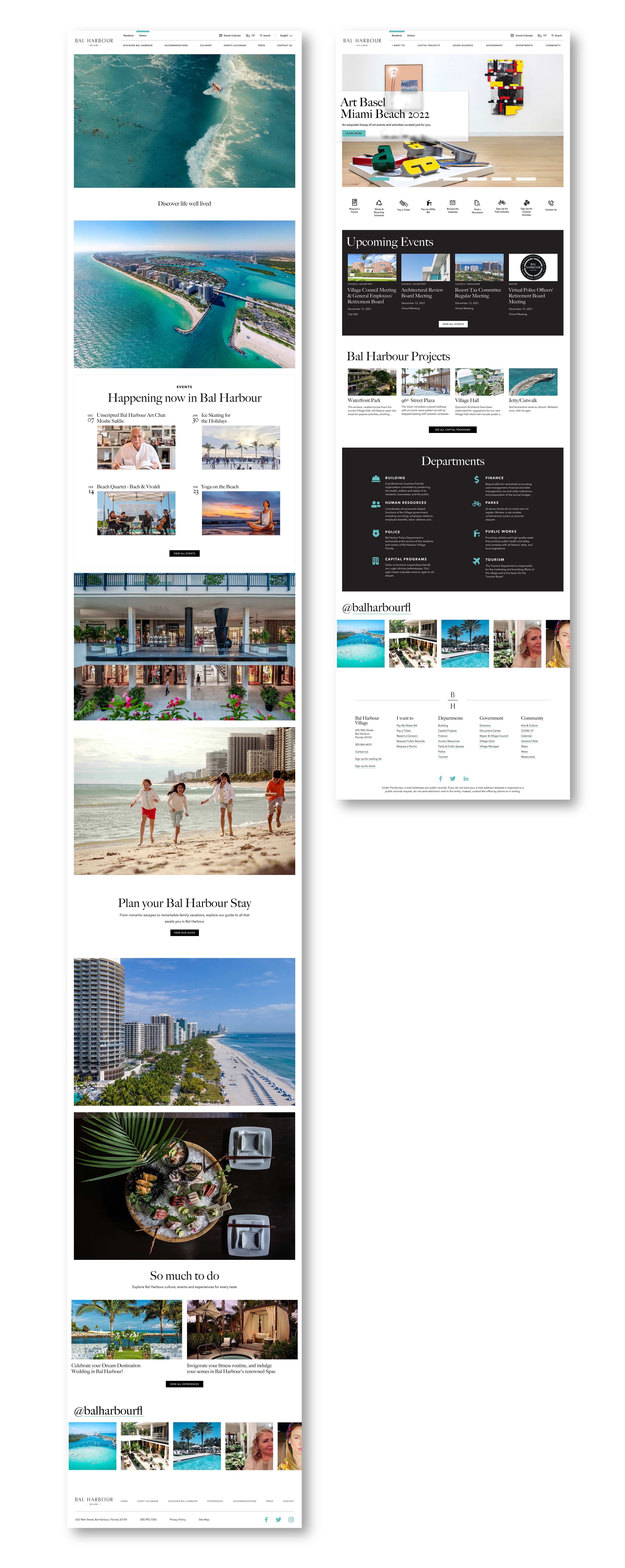 Bal Harbour website designs side by side