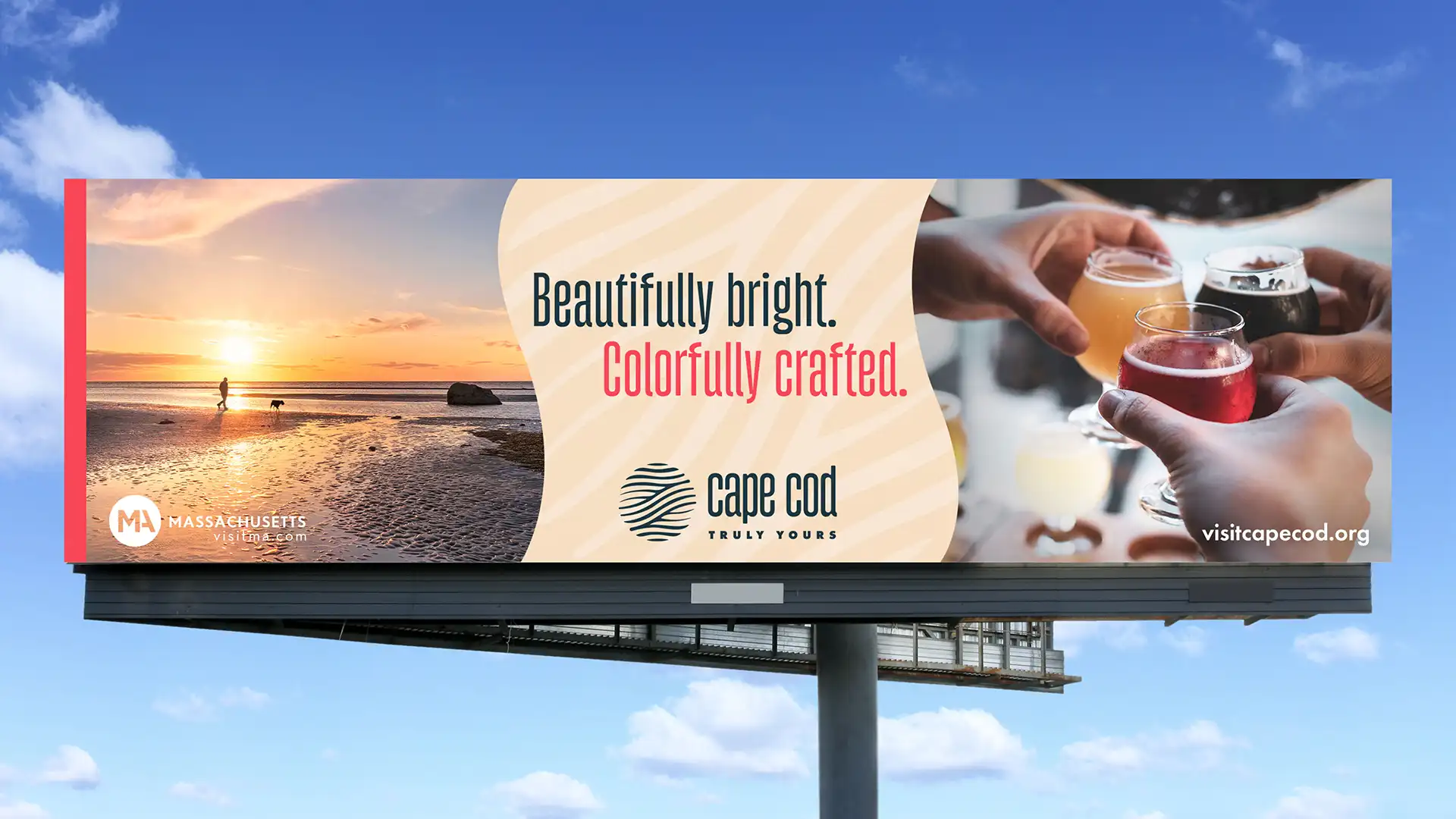 Cape Cod billboard "Beautifully bright"