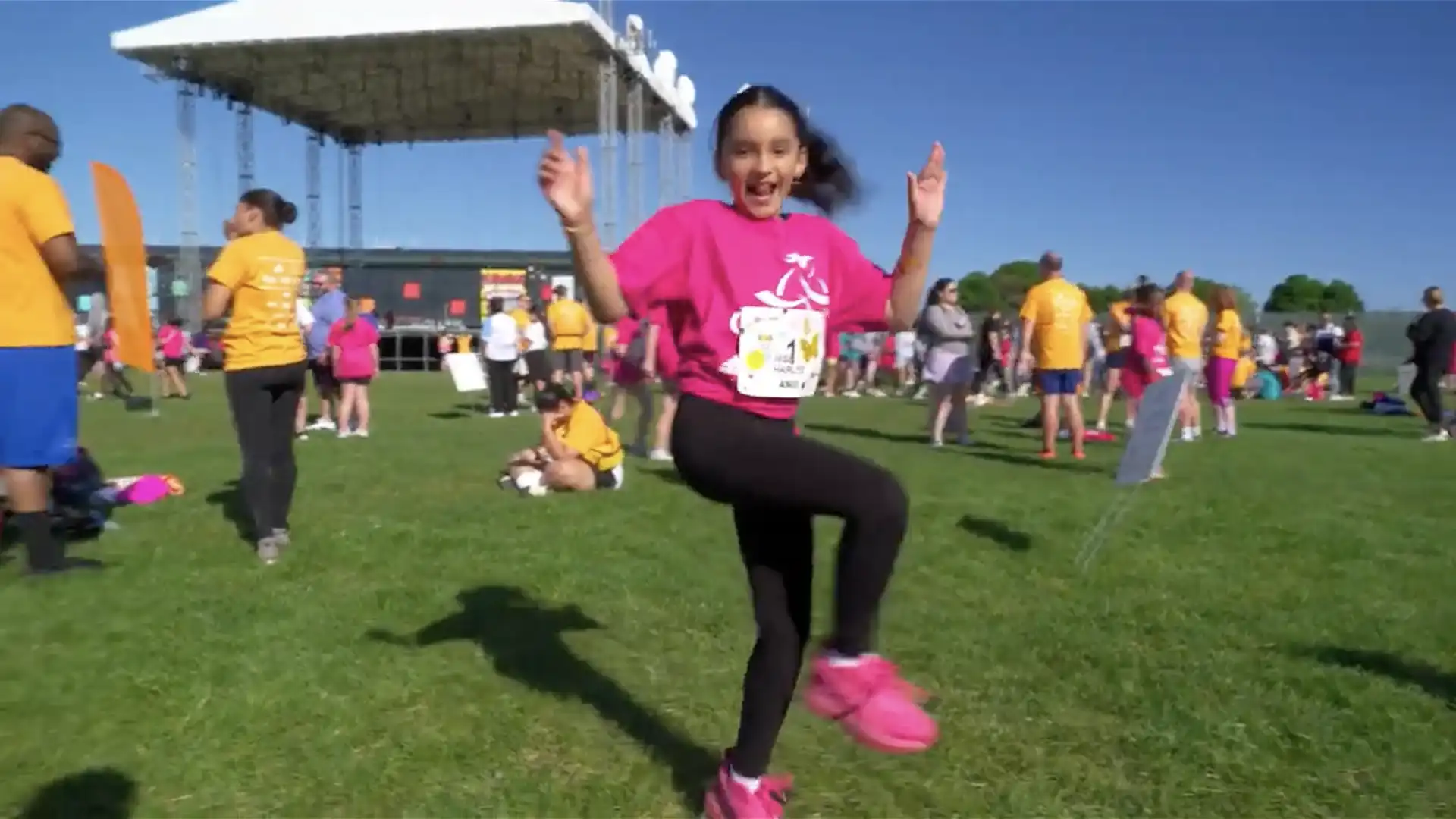 Dancing girl on the run