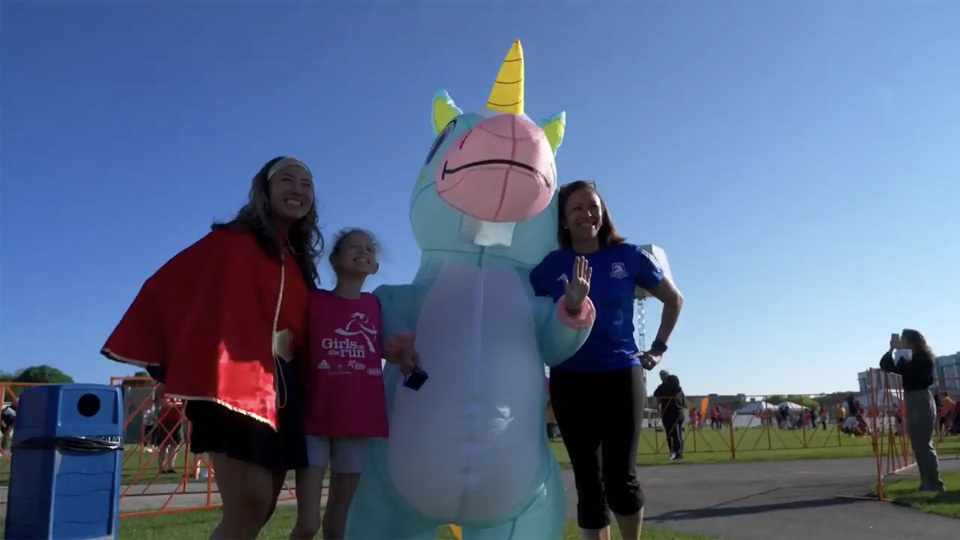 Unicorn posing for group photo