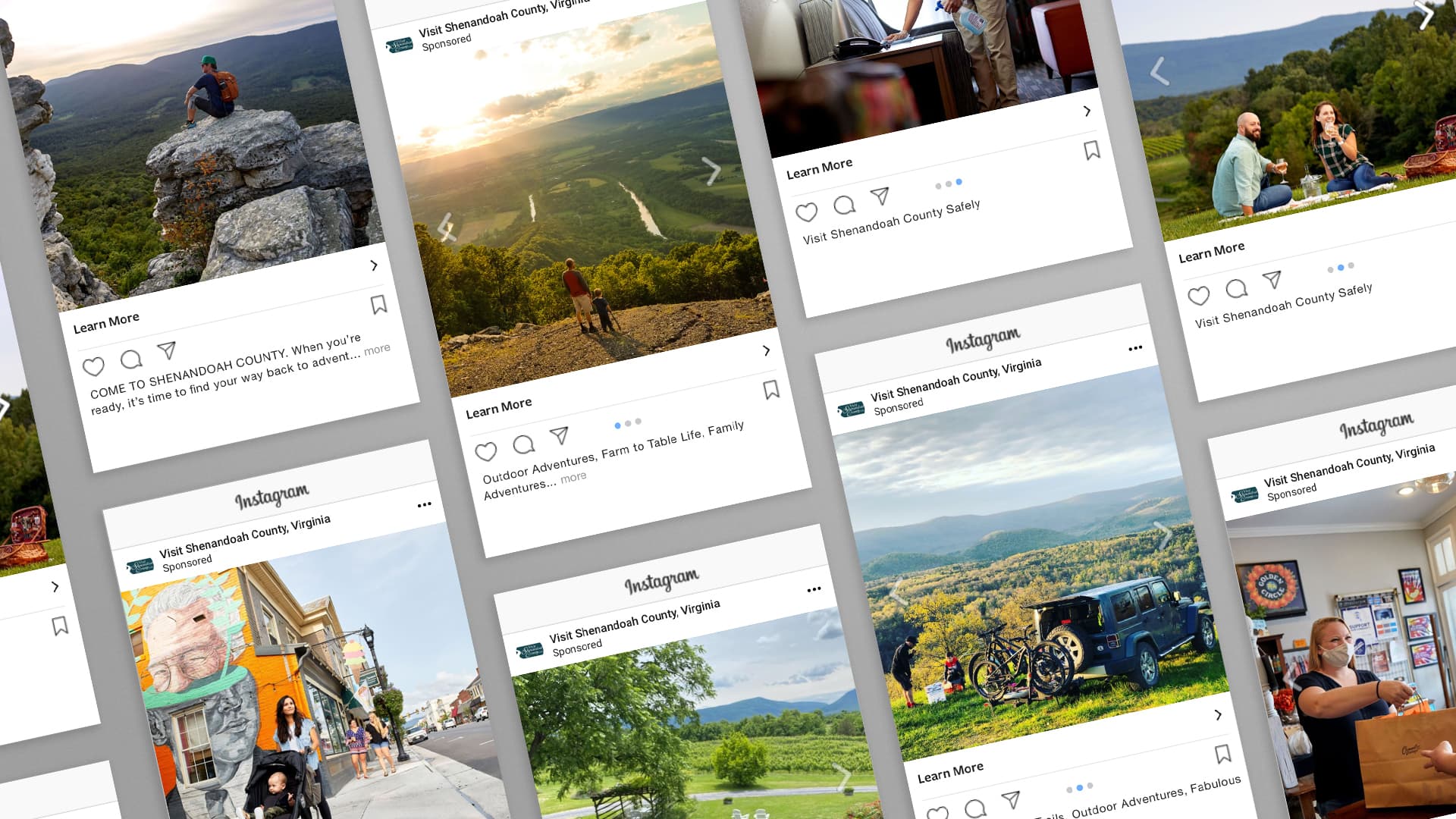 A collage of organic social posts from Shenandoah.