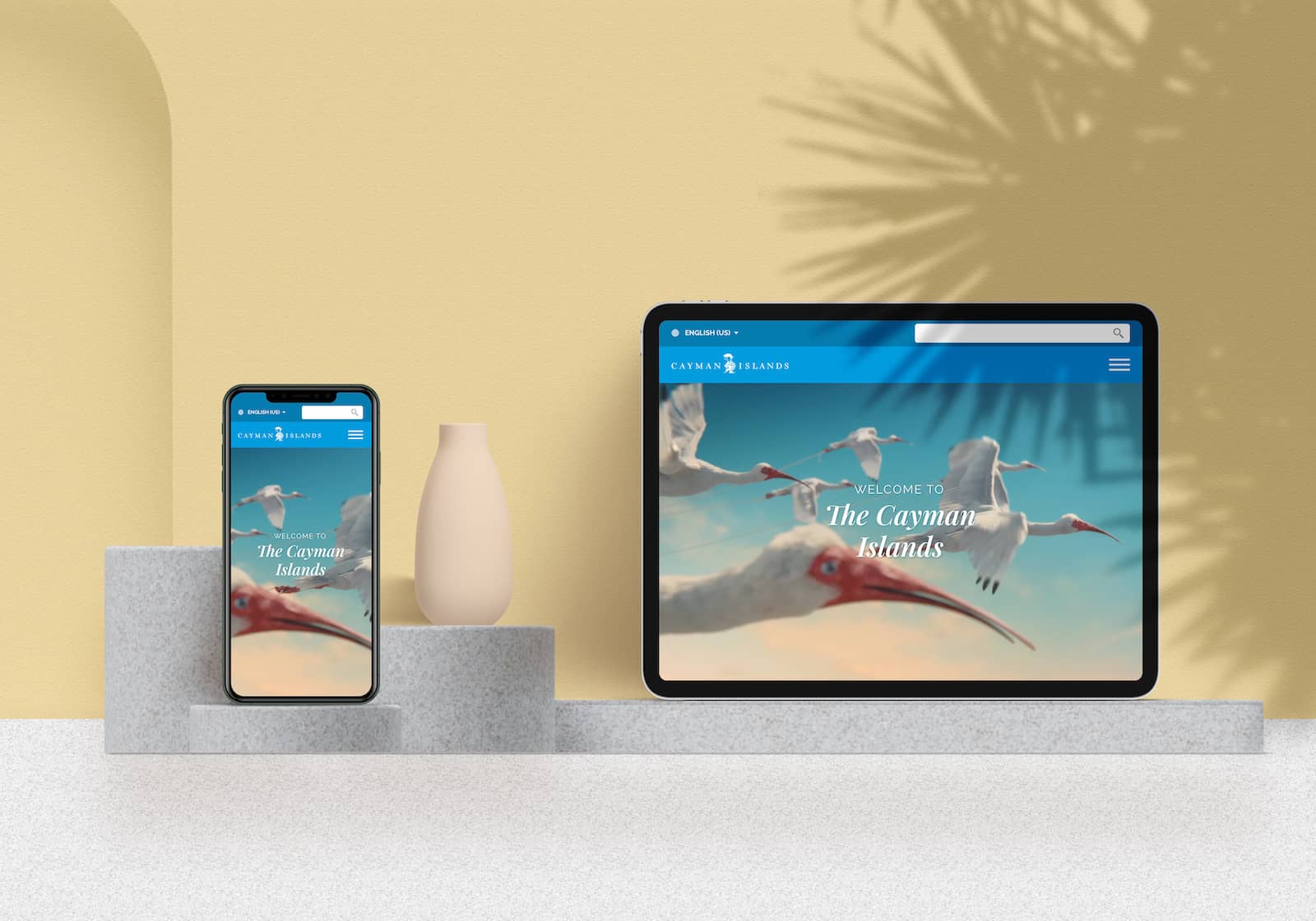 Cayman Islands website screens