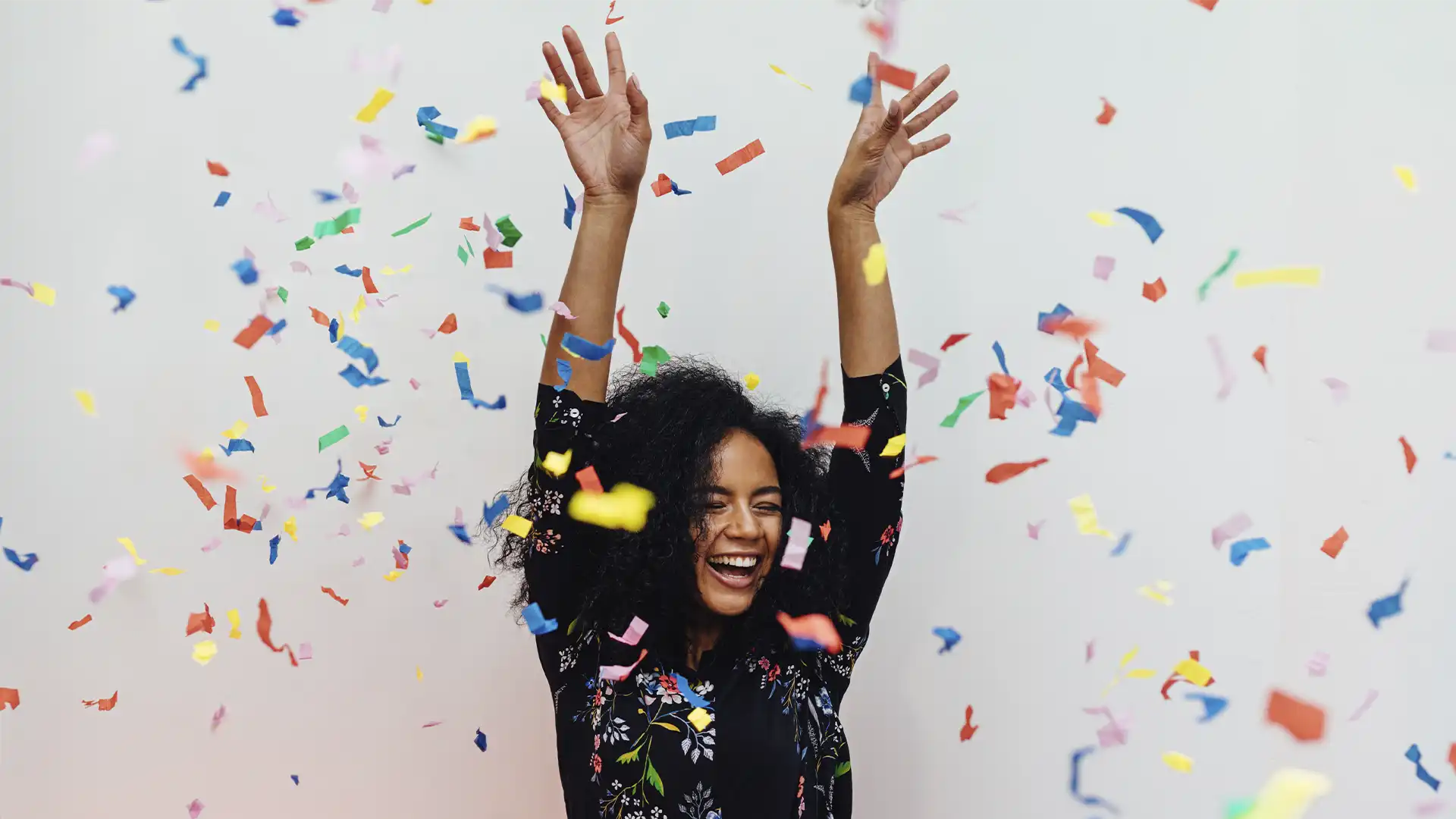 Woman celebrating her winnings