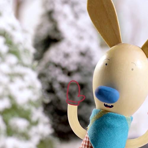 Wooden rabbit figurine in Vermont Lottery video